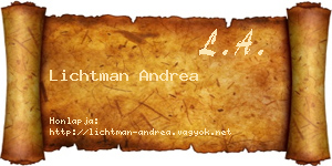 Lichtman Andrea névjegykártya